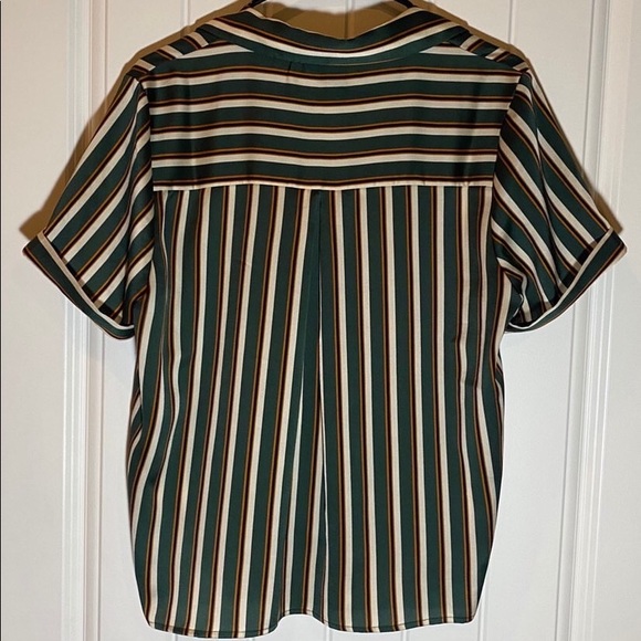 NEW Forever 21 Striped Silk Shirt - Picture 2 of 4